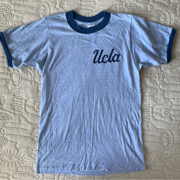 VINTAGE 70s UCLA Graphic Ringer Tee Sz S - Picture 1 of 5